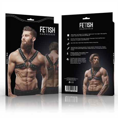 Harness Brustharness aus Ökoleder mit Nieten für Herren.1