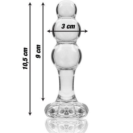 Nebula Series by Ibiza - Modell 1 Stecker Borosilikatglas Transparent 10.5 cm-x-3 cm