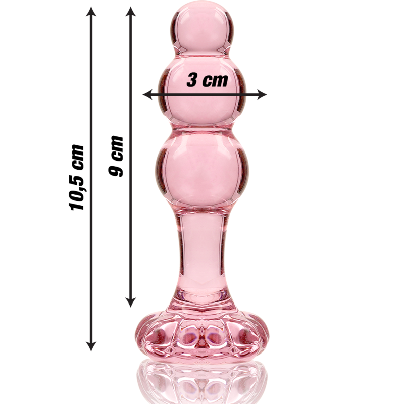 Nebula Series by Ibiza - Modell 1 Analplug Borosilikatglas Rosa 10.5 cm-x-3 cm