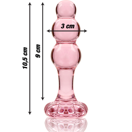 Nebula Series by Ibiza - Modell 1 Analplug Borosilikatglas Rosa 10.5 cm-x-3 cm