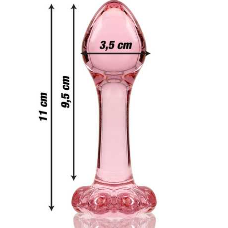 Nebula Series by Ibiza - Modell 2 Analplug Borosilikatglas Rosa 11 cm-x-3.5 cm