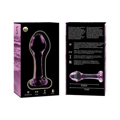 Nebula Series by Ibiza - Modell 2 Analplug Borosilikatglas Rosa 11 cm-x-3.5 cm