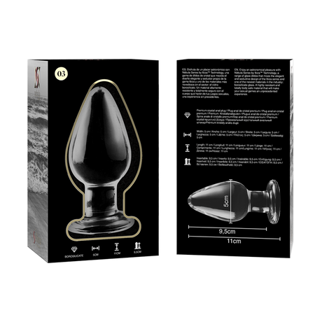 Nebula Series by Ibiza - Modell 3 Analplug Borosilikatglas Transparent 11 cm-x-5 cm