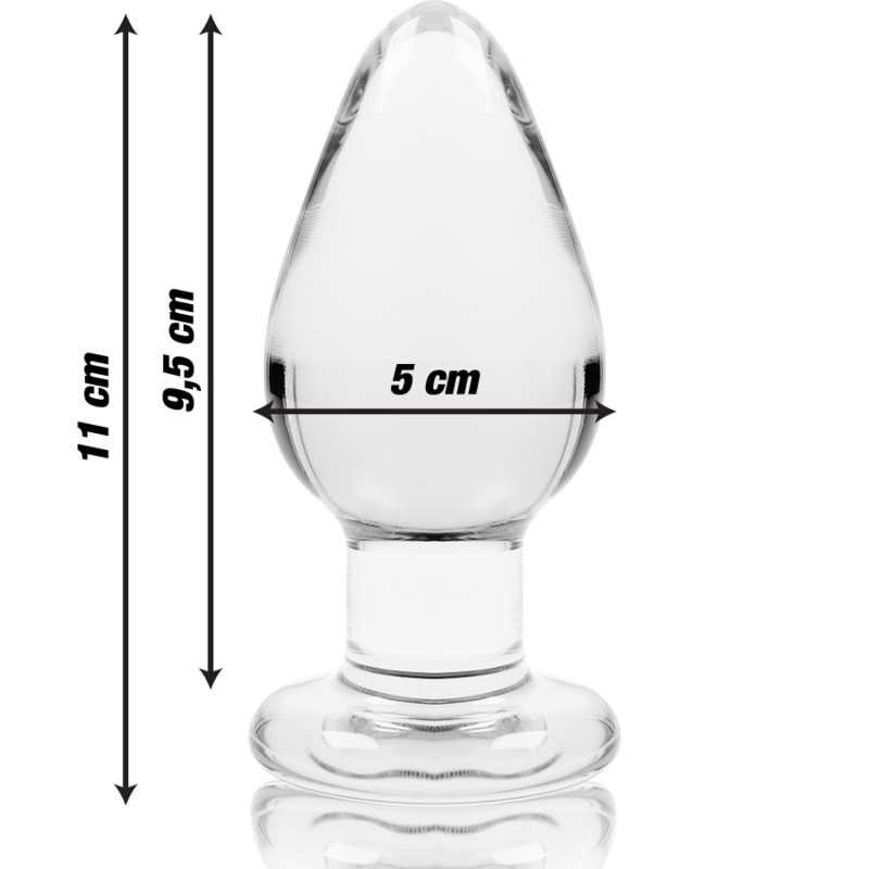 Nebula Series by Ibiza - Modell 3 Analplug Borosilikatglas Transparent 11 cm-x-5 cm