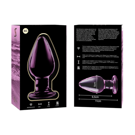 Nebula Series by Ibiza - Modell 3 Analplug Borosilikatglas Rosa 11 cm-x-5 cm