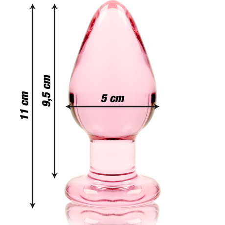 Nebula Series by Ibiza - Modell 3 Analplug Borosilikatglas Rosa 11 cm-x-5 cm
