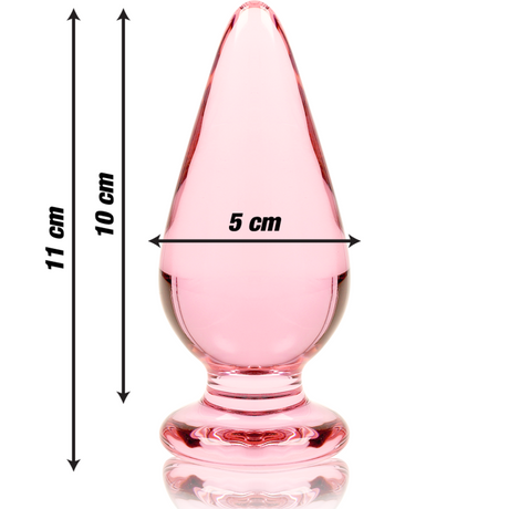 Nebula Series by Ibiza - Modell 4 Analplug Borosilikatglas Rosa 11 cm-x-5 cm