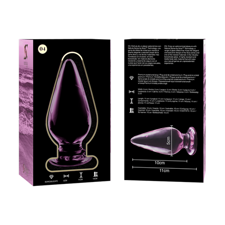 Nebula Series by Ibiza - Modell 4 Analplug Borosilikatglas Rosa 11 cm-x-5 cm