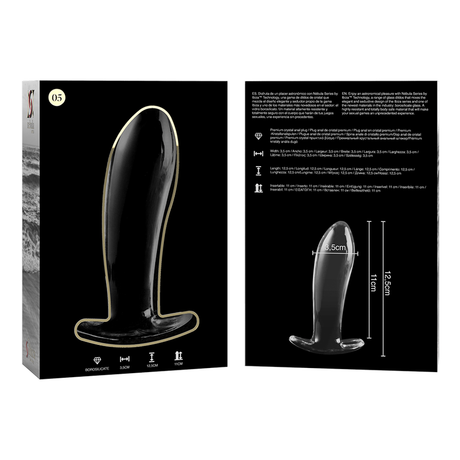 Nebula Series by Ibiza - Modell 5 Analplug Borosilikatglas Klar 12.5 cm-x-3.5 cm