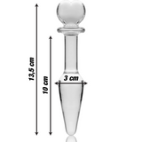 Nebula Series by Ibiza - Model 7 Analplug Borosilikatglas Klar 13.5 cm-x-3 cm