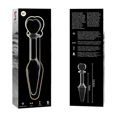 Nebula Series by Ibiza - Model 7 Analplug Borosilikatglas Klar 13.5 cm-x-3 cm
