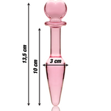 Nebula Series by Ibiza - Modell 7 Analplug Borosilikatglas Rosa 13.5 cm-x-3 cm