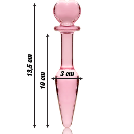 Nebula Series by Ibiza - Modell 7 Analplug Borosilikatglas Rosa 13.5 cm-x-3 cm