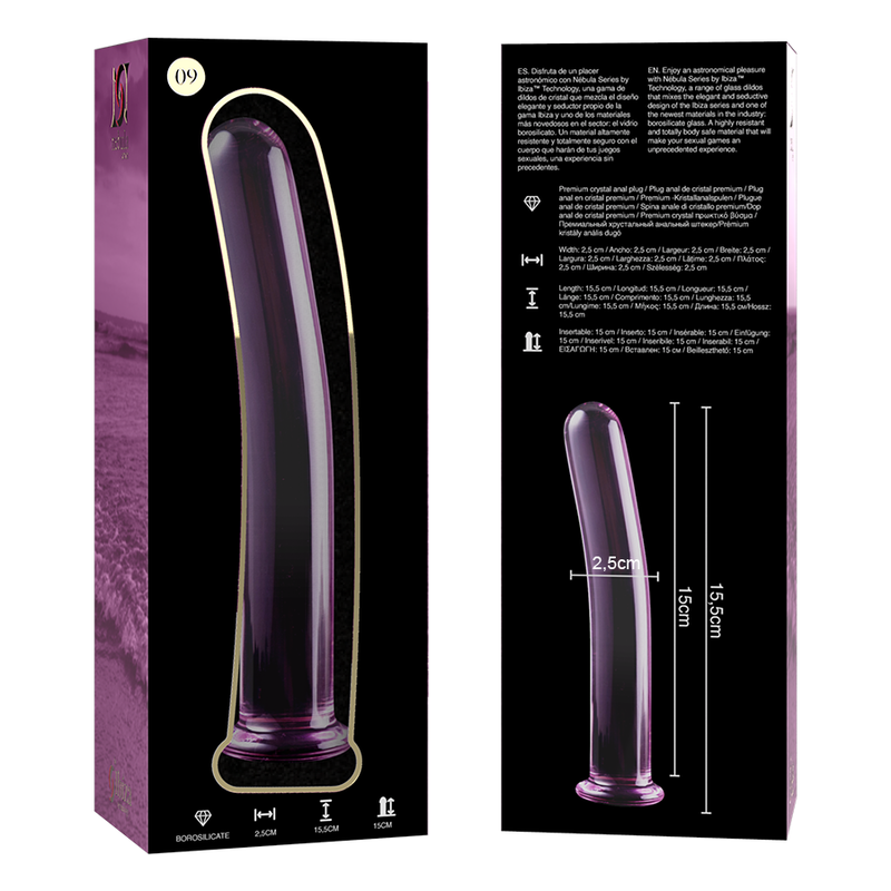 Nebula Series by Ibiza - Modell 9 Dildo Borosilikatglas Rosa 15.5 cm-x-2.5 cm