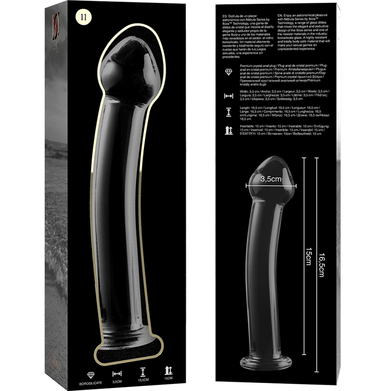 Nebula Series by Ibiza - Modell 11 Dildo Borosilikatglas Klar 16 cm-x-3 cm