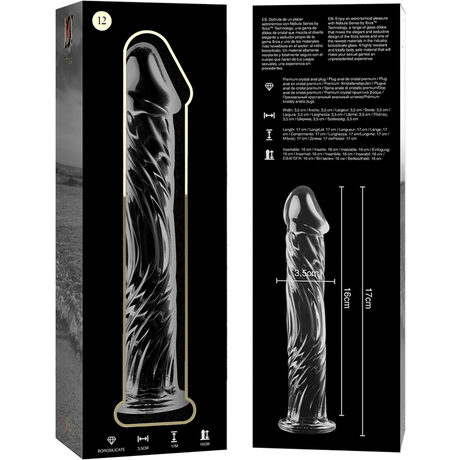 Nebula Series by Ibiza - Modell 12 Dildo Borosilikatglas Klar 17 cm-x-3.5 cm