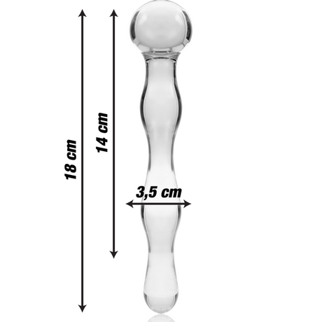 Nebula Series by Ibiza - Modell 13 Dildo Borosilikatglas Klar 18 cm-x-3.5 cm
