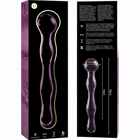 Nebula Series by Ibiza - Modell 13 Dildo Borosilikatglas Rosa 18 cm-x-3.5 cm
