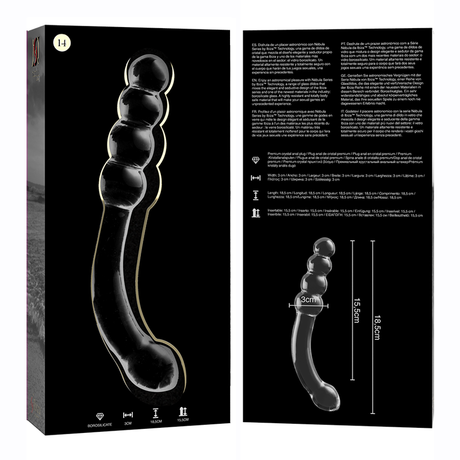Nebula Series by Ibiza - Modell 14 Dildo Borosilikatglas Klar 18.5 cm-x-3 cm