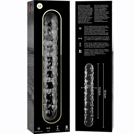 Nebula Series by Ibiza - Modell 15 Dildo Borosilikatglas Klar 18.5 cm-x-3 cm