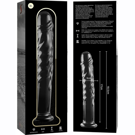 Nebula Series by Ibiza - Modell 16 Dildo Borosilikatglas Klar 18.5 cm-x-3 cm
