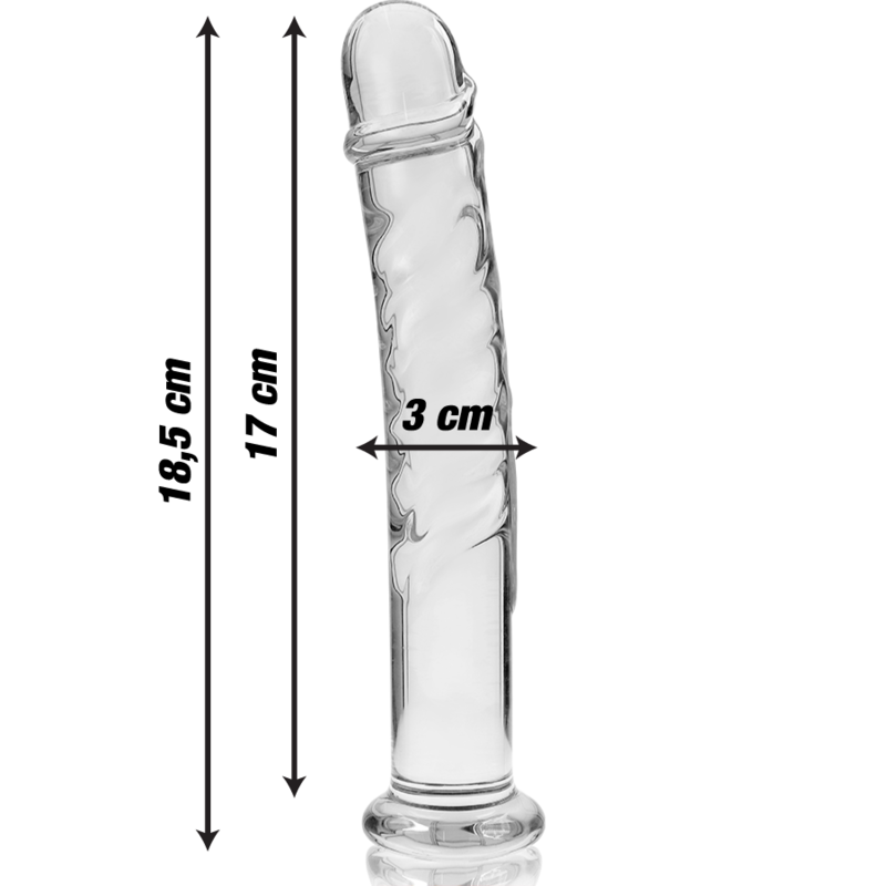 Nebula Series by Ibiza - Modell 16 Dildo Borosilikatglas Klar 18.5 cm-x-3 cm