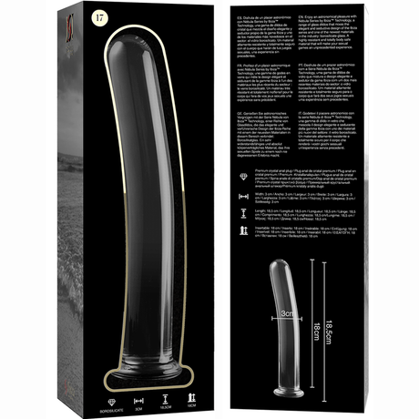 Nebula Series by Ibiza - Modell 17 Dildo Borosilikatglas Klar 18.5 cm-x-3 cm