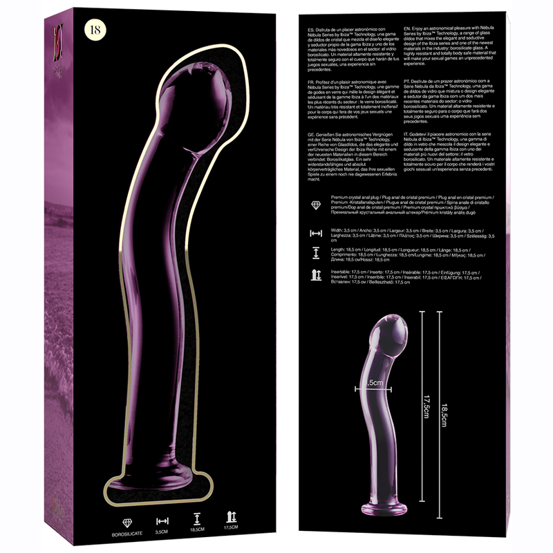 Nebula Series by Ibiza - Modell 18 Dildo Borosilikatglas Rosa 18.5 cm-x-3.5 cm