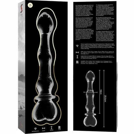 Nebula Series by Ibiza - Modell 21 Dildo Borosilikatglas Klar 20.5 cm-x-3.5 cm