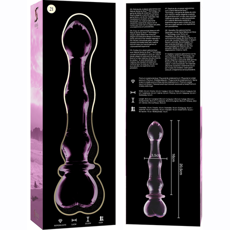 Nebula Series by Ibiza - Modell 21 Dildo Borosilikatglas Rosa 20.5 cm-x-3.5 cm