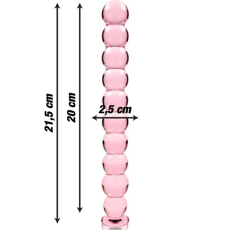 Nebula Series by Ibiza - Modell 22 Dildo Borosilikatglas Rosa 21.5 cm-x-2.5 cm