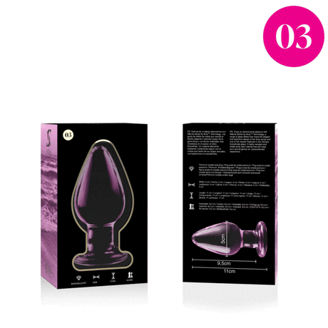 Nebula Series by Ibiza - Modell 3 Analplug Borosilikatglas Rosa 11 cm-x-5 cm