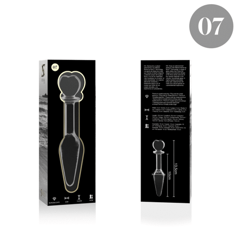 Nebula Series by Ibiza - Model 7 Analplug Borosilikatglas Klar 13.5 cm-x-3 cm