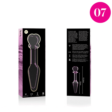 Nebula Series by Ibiza - Modell 7 Analplug Borosilikatglas Rosa 13.5 cm-x-3 cm