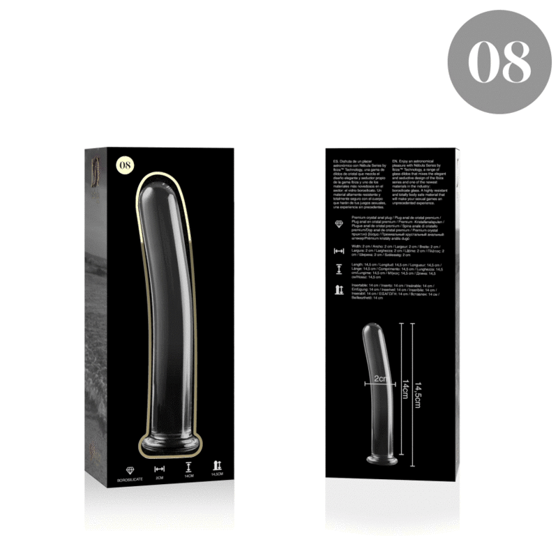 Nebula Series by Ibiza - Modell 8 Dildo Borosilikatglas Klar 14.5 cm-x-2 cm