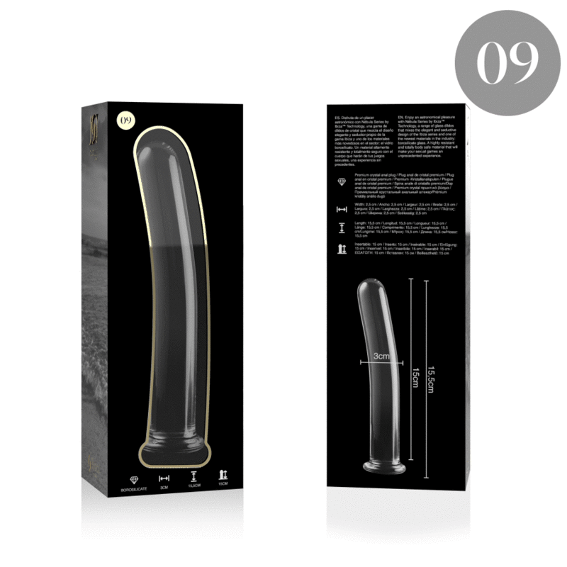 Nebula Series by Ibiza - Modell 9 Dildo Borosilikatglas Klar 15.5 cm-x-2.5 cm