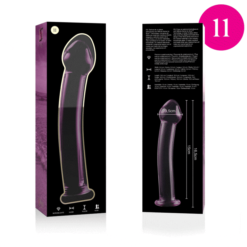 Nebula Series by Ibiza - Modell 11 Dildo Borosilikatglas Rosa 16 cm-x-3 cm