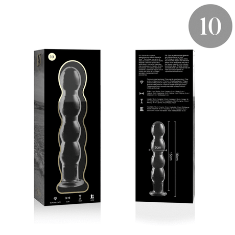Nebula Series by Ibiza - Modell 10 Dildo Borosilikatglas Klar 16.5 cm-x-3.5 cm