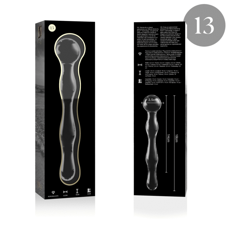 Nebula Series by Ibiza - Modell 13 Dildo Borosilikatglas Klar 18 cm-x-3.5 cm