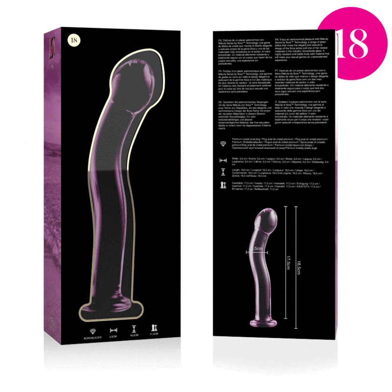 Nebula Series by Ibiza - Modell 18 Dildo Borosilikatglas Rosa 18.5 cm-x-3.5 cm