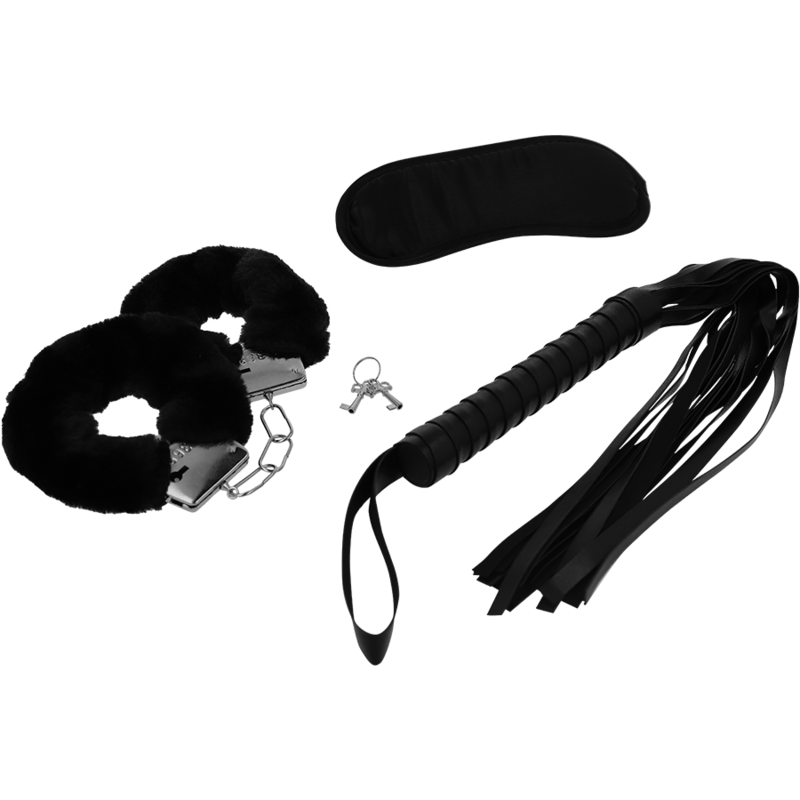 Intense - Fetish Erotikspielset 1 mit Handschellen, Blindmaske und Peitsche