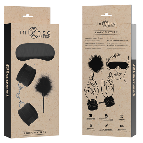 Intense - Fetish Erotikspielset 2 mit Handschellen, Blindmaske und Kitzel