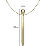 Ibiza - Clit Pocket Stimulator Halskette USB-Ladegert 12 Vibrationsmodi Golden 12,2 x 1,5