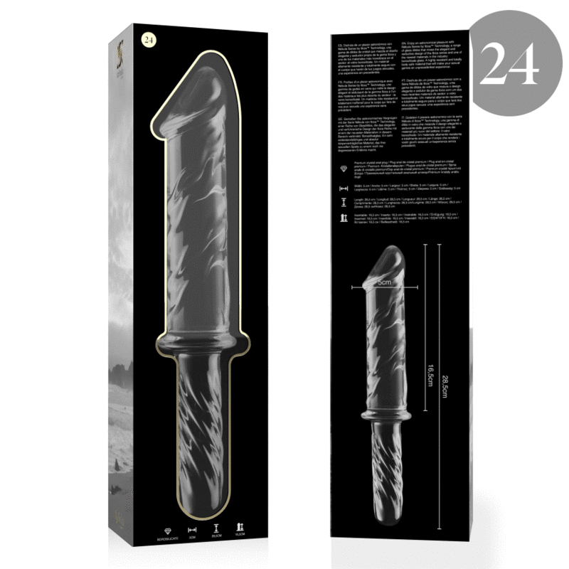 Nebula Series by Ibiza - Modell 24 Dildo Borosilikatglas Klar 28.5 cm-x-5 cm