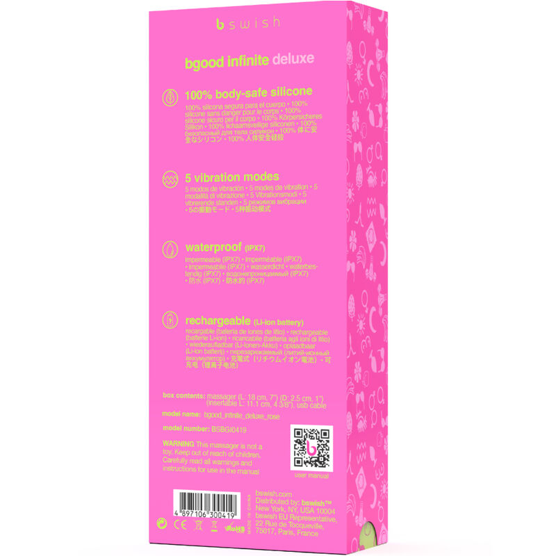 B Swish - Bgood Infinite Deluxe Wiederaufladbarer Vibrator Rosa Silikon