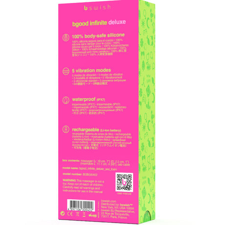 B Swish - Bgood Infinite Deluxe Wiederaufladbarer Vibrator Blaues Silikon