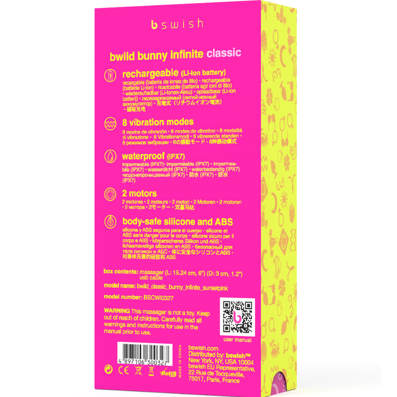 B Swish - Bwild Bunny Infinite Klassischer Wiederaufladbarer Vibrator Rosa Silikon