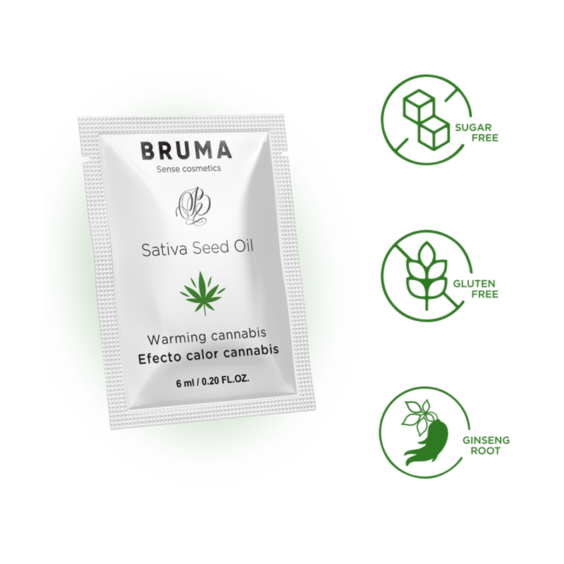 Bruma - Sativa-Samenöl-Gleitgel mit Wärmendem Cannabisgeschmack 6 ml