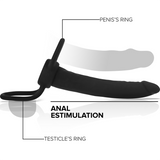 Mythology - Cobi Onyx Anal Dildo mit Schwanz- und Hodenring 13 cm Silikon