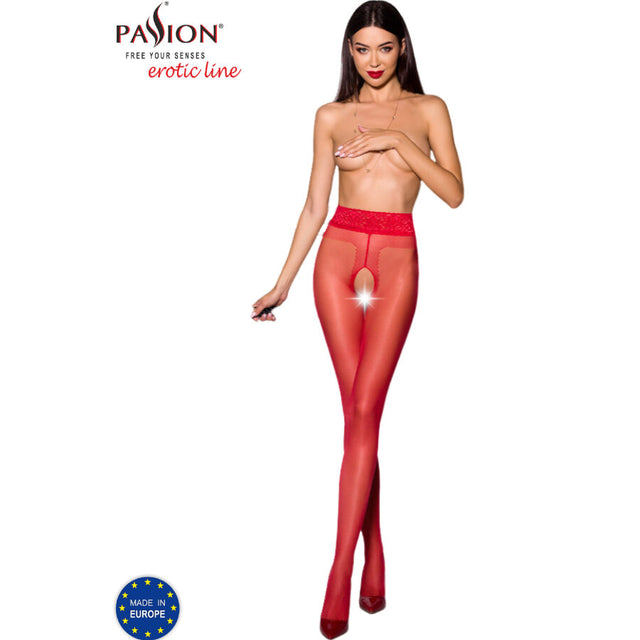 Passion - Tiopen 001 Rote Strumpfhose 3/4 20 den